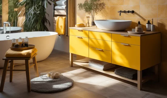 deco salle de bain jaune