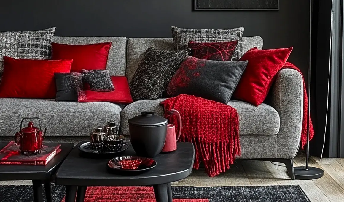 deco gris rouge noir