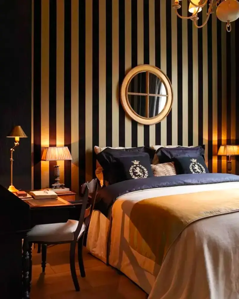 deco chambre dore gris noir