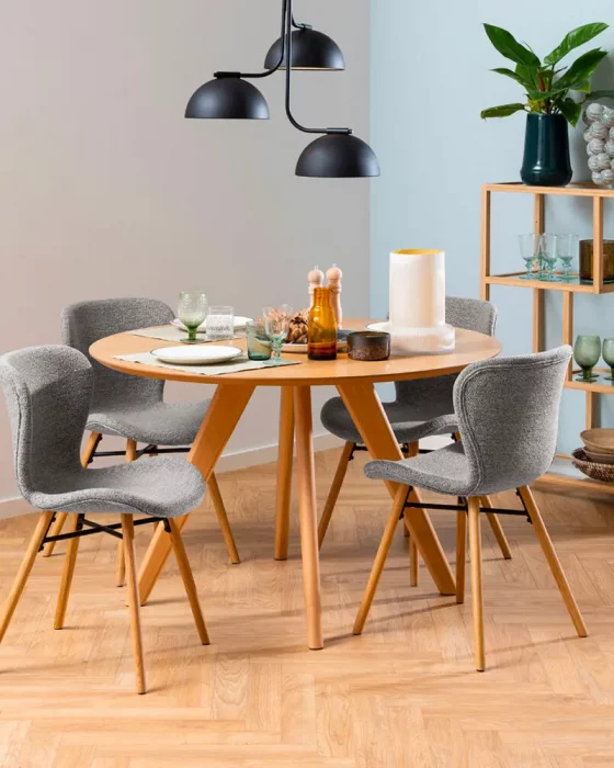 deco salle a manger gris moderne