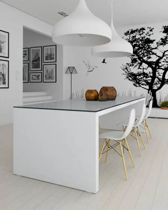 deco salle a manger moderne blanc