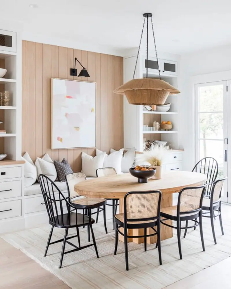 deco salle a manger blanc noir bois