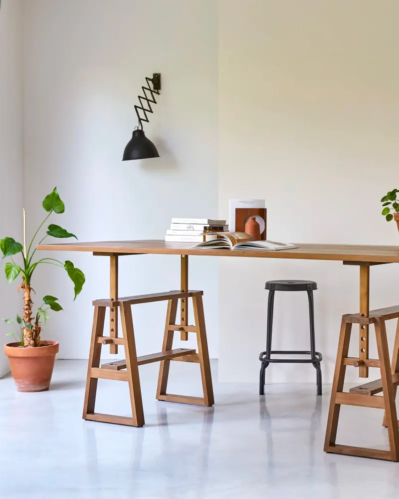 bureau tréteaux bois
