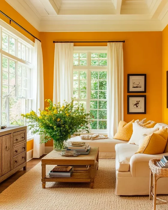 deco salon chic jaune
