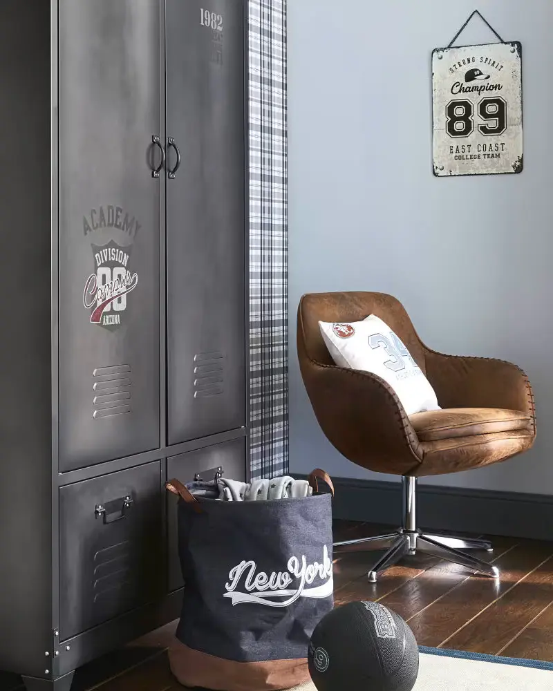 chaise bureau industrielle cuir vintage