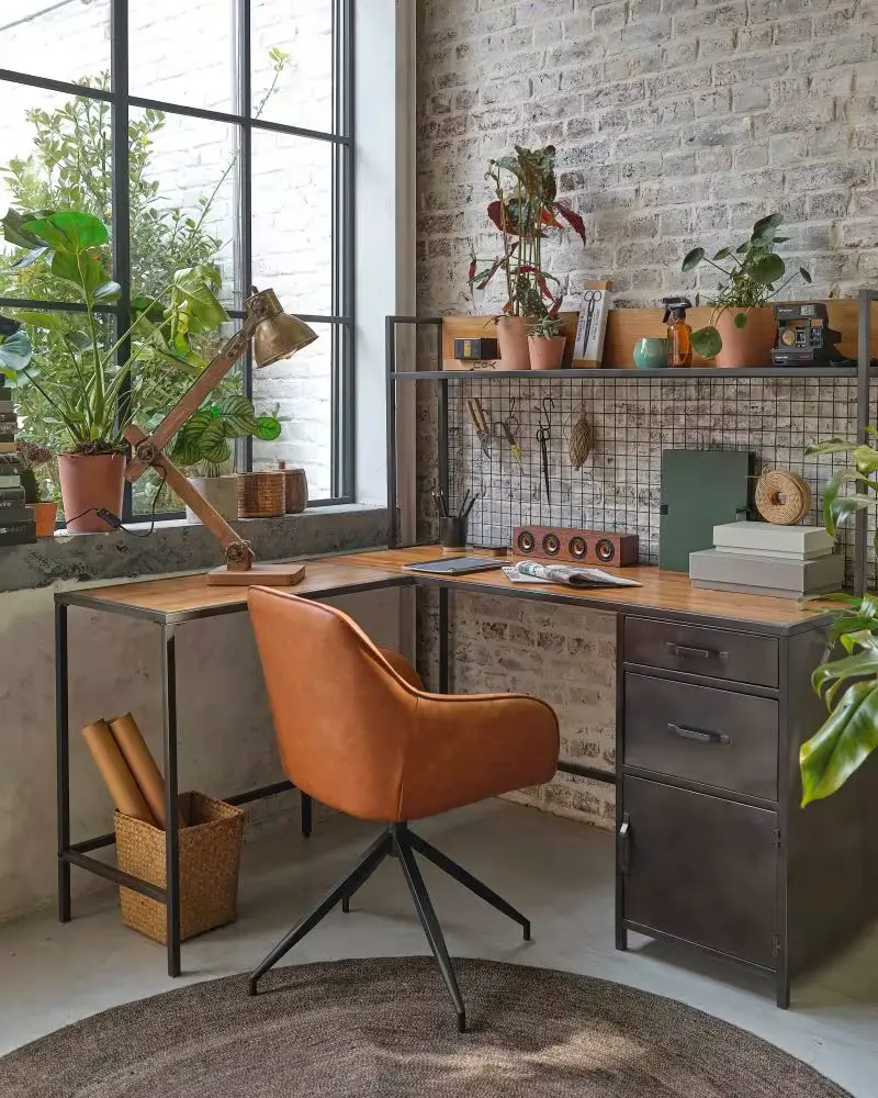 chaise bureau industrielle metal noir
