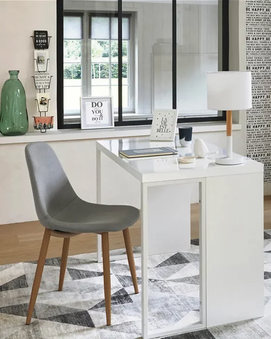 deco bureau chaise scandinave grise