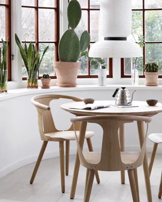 deco salle a manger chic zen blanc bois