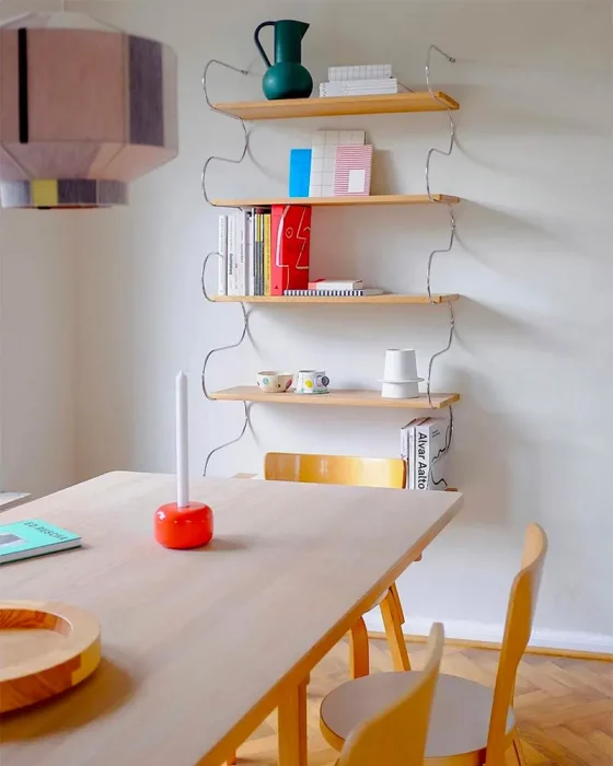 deco salle a manger moderne minimaliste jaune rouge