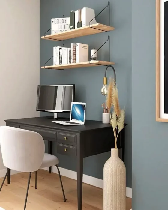 deco bureau mur gris