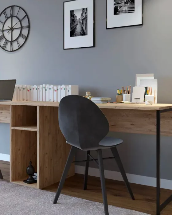 deco bureau industriel mur gris