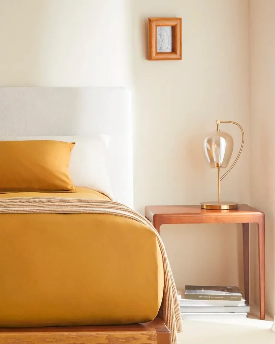 deco chambre minimaliste chic jaune