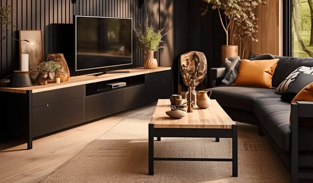 deco dore noir bois