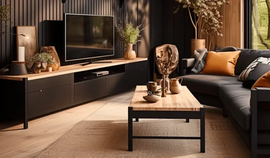 deco dore noir bois
