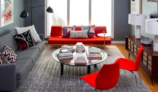 deco gris rouge