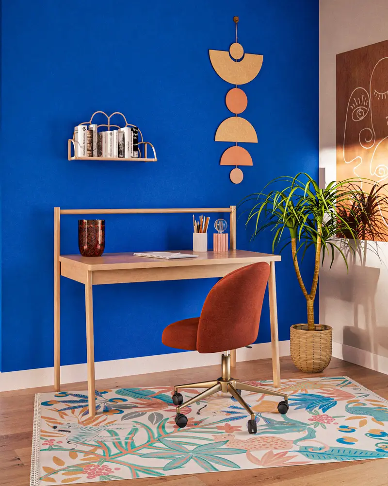 chaise bureau velours terracotta