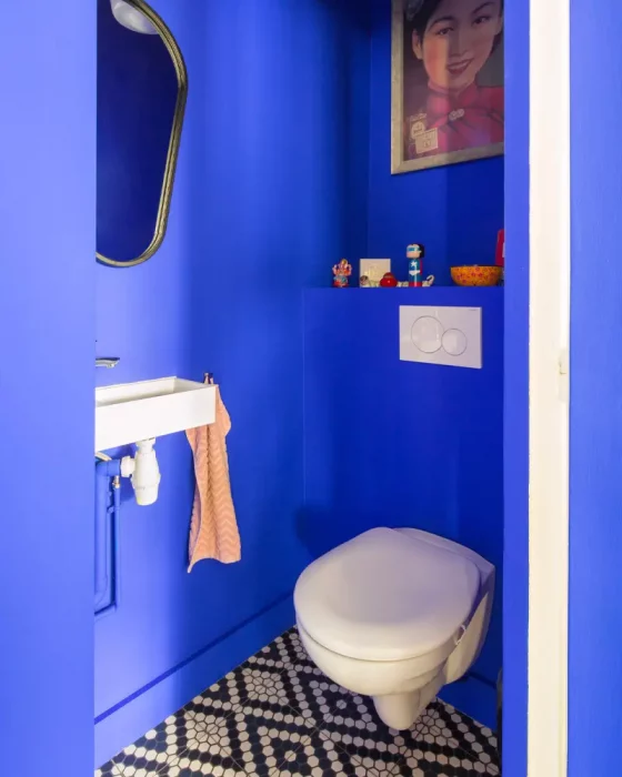 deco toilettes wc mur bleu