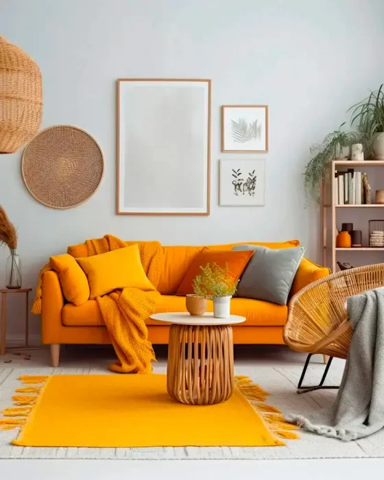 deco salon zen jaune