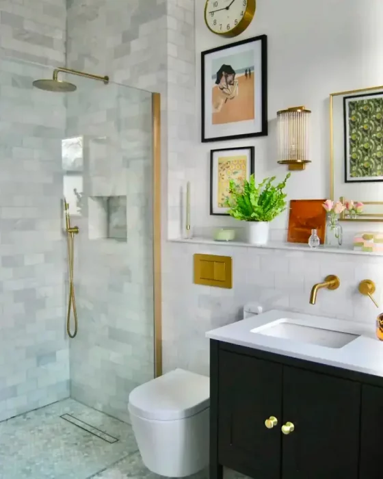 robinet dore deco salle de bain
