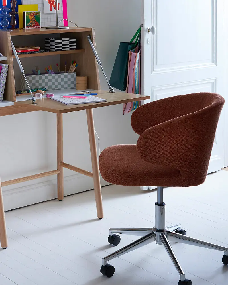 chaise bureau terracotta chrome