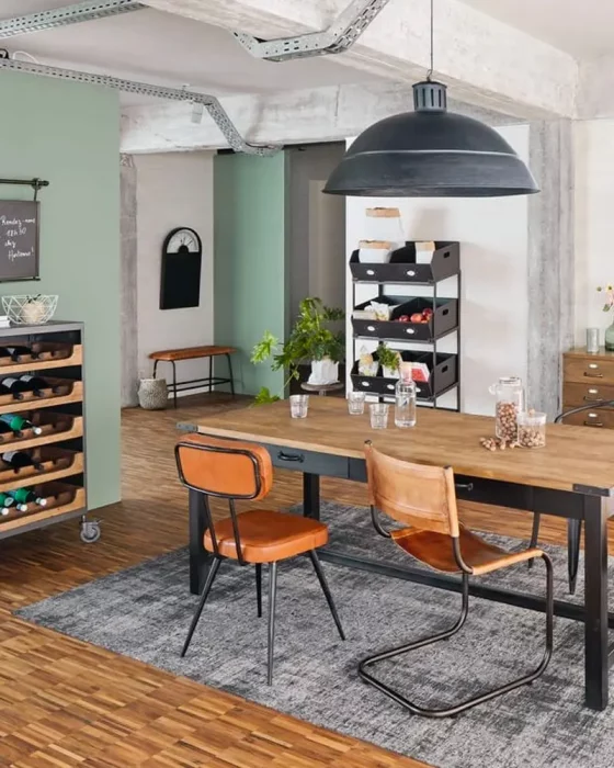 deco salle a manger industrielle metal