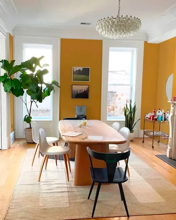 deco salle a manger zen jaune