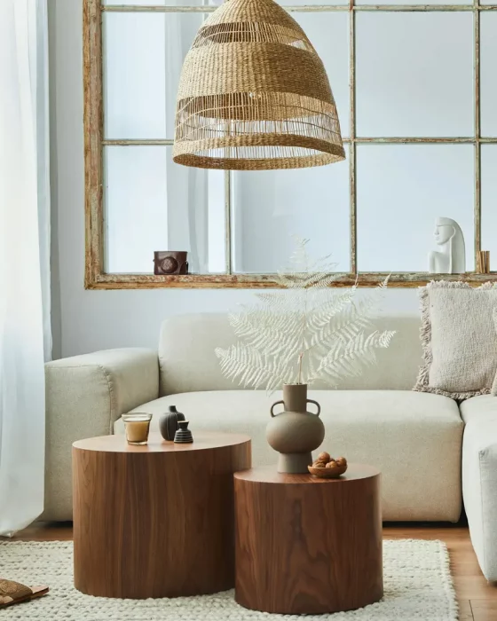 deco salon zen bois fonce