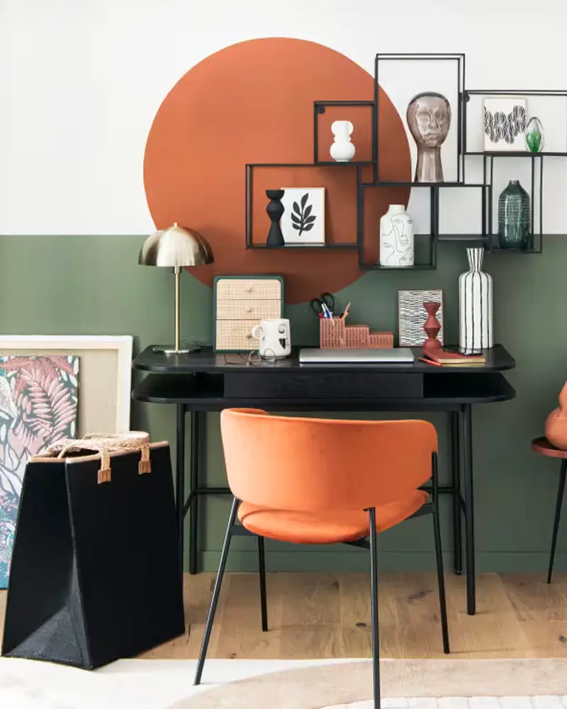 chaise bureau terracotta metal noir
