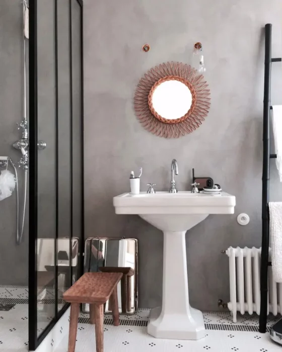 deco salle de bain vintage noir blanc