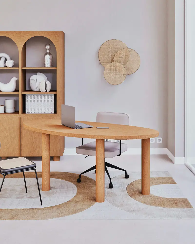 chaise bureau velours beige
