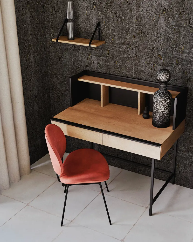 chaise bureau vintage terracotta