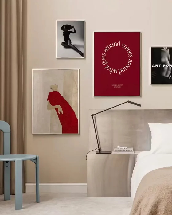 deco chambre moderne rouge affiches