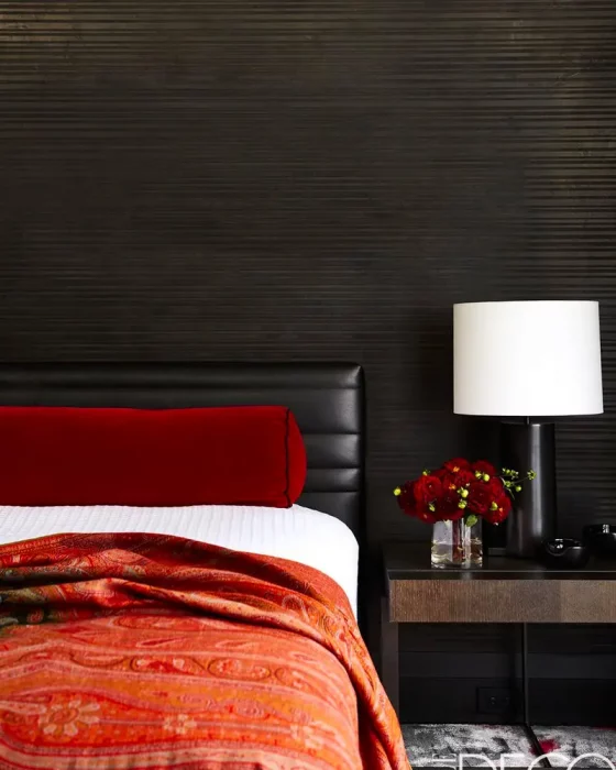 deco chambre moderne rouge noir