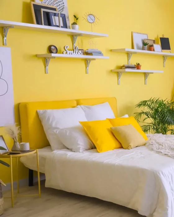 deco chambre zen jaune blanc