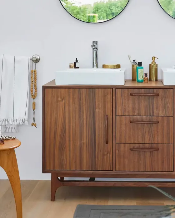 enfilade vintage bois deco salle de bain vintage