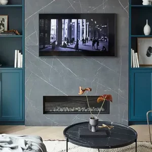 deco salon bleu canard gris