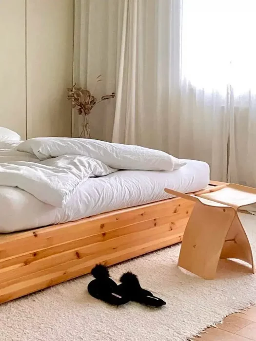 deco chambre zen tabouret bois