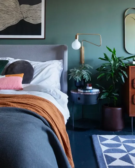 deco chambre vert kaki bleu
