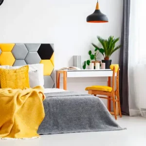 deco gris blanc jaune