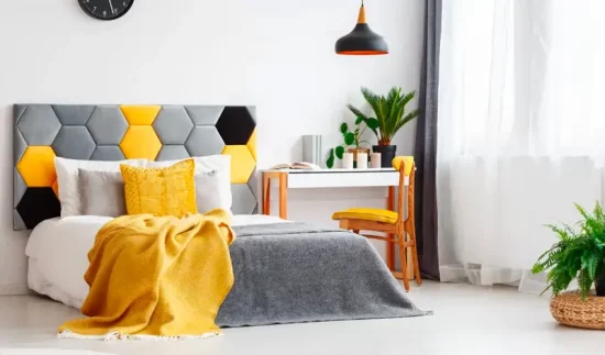 deco gris blanc jaune