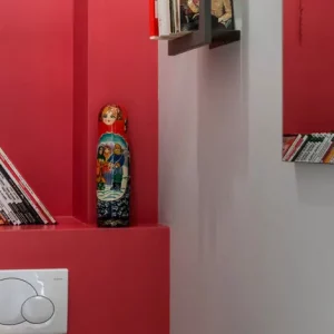 deco toilettes wc rouge blanc