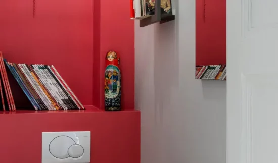 deco toilettes wc rouge blanc