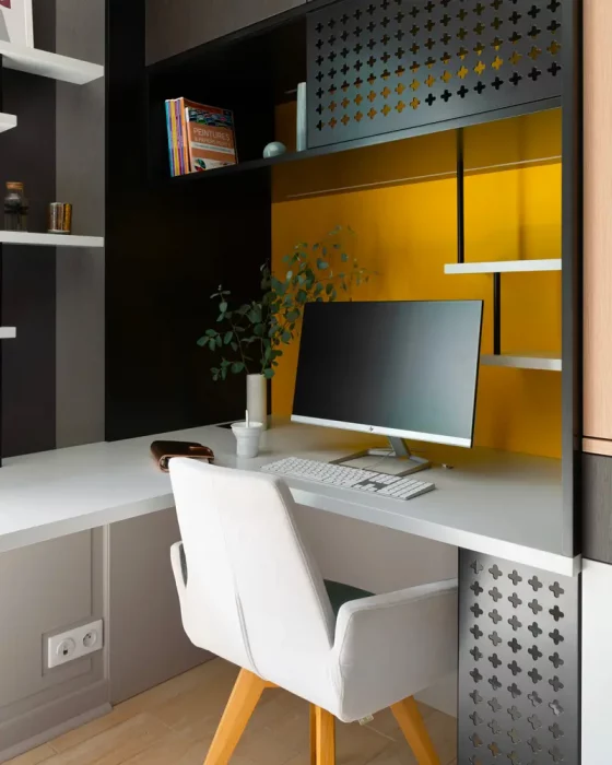 deco bureau moderne noir jaune