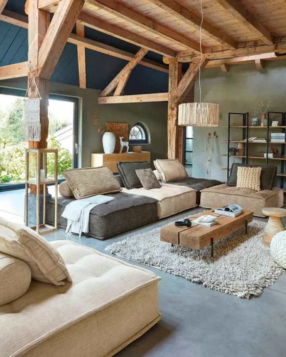 deco salon metal bois