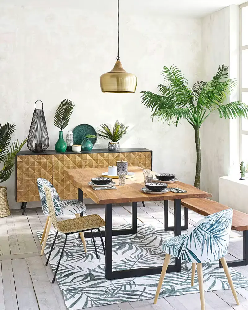 table a manger industrielle noir bois