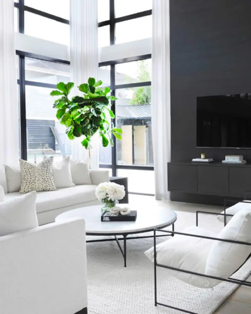 deco petit salon minimaliste noir blanc