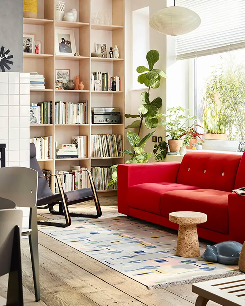 deco salon rouge noir