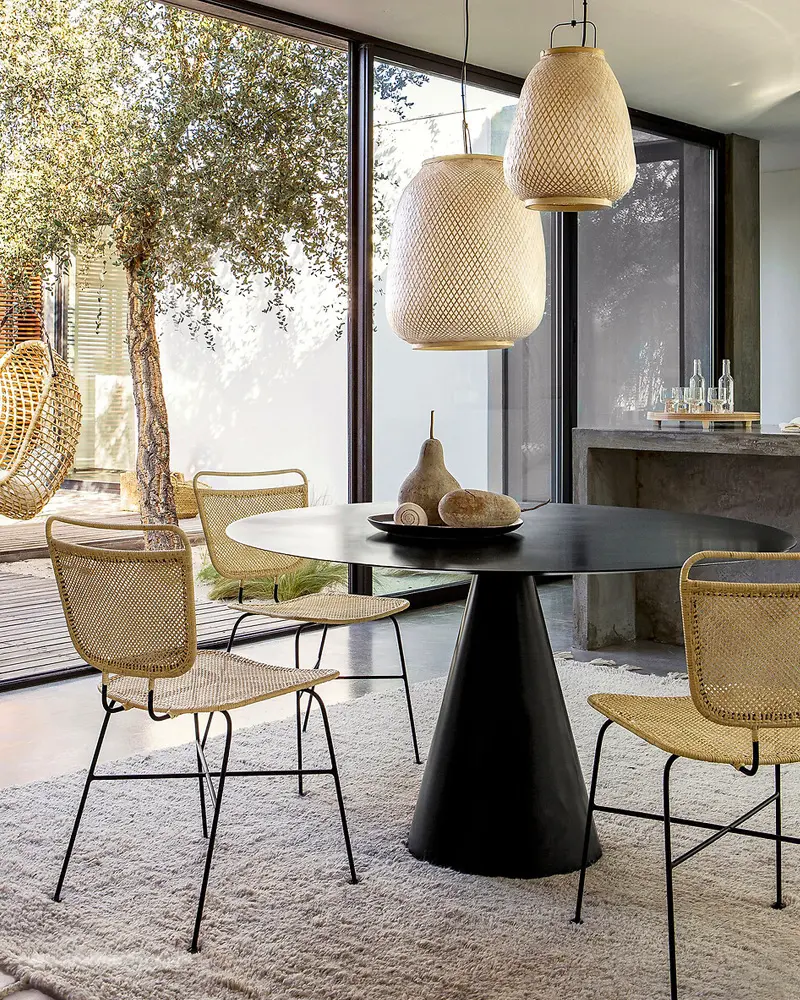 table a manger industrielle ronde metal