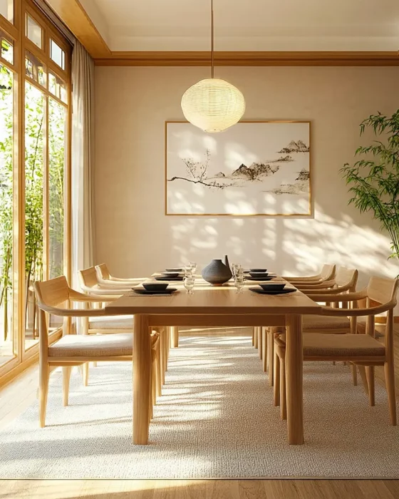deco salle a manger zen bois