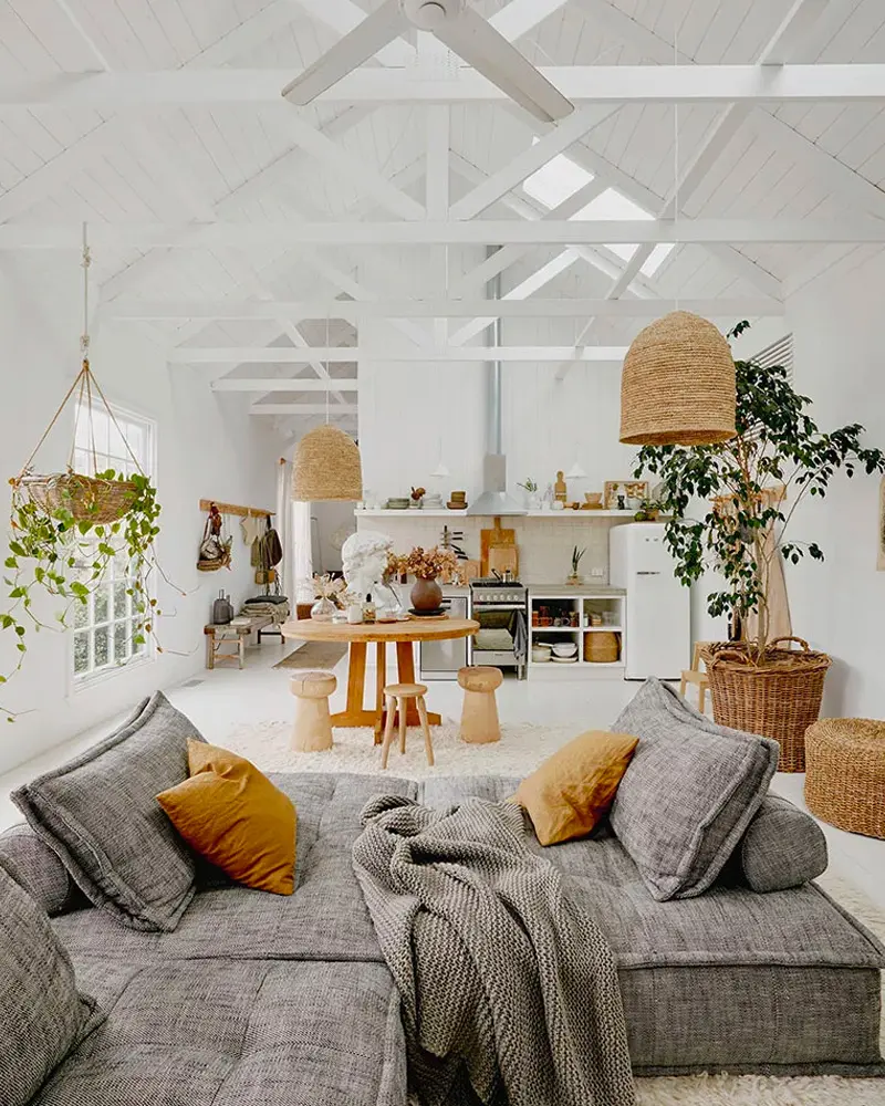 deco salon scandinave chic gris blanc